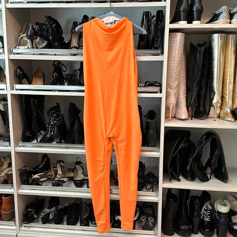 Bumpsuit cowl neck jumpsuit